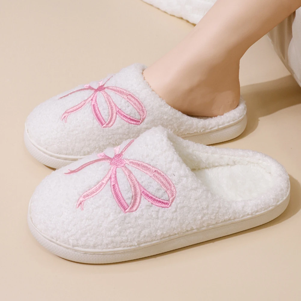 Women Fluffy Slippers Winter House Shoes Slip-on House Slippers Soft Plush Slippers for Indoor and Outdoor