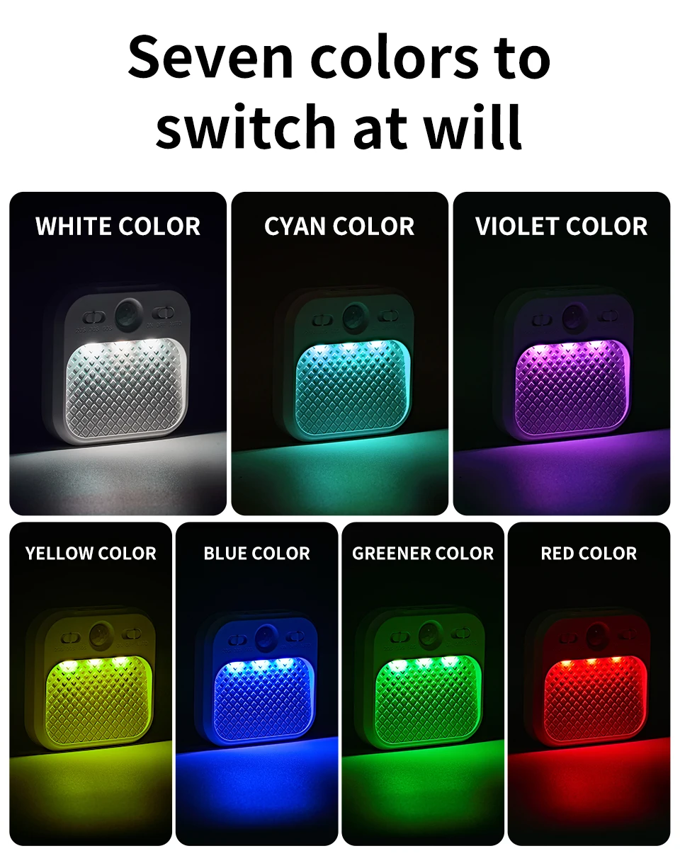 1-4 Pack Led Night Light with Motion Sensor Rechargeable Magnet Dimmable White RGB Wireless Wall Lamp for Stairs Cabinet Hallway