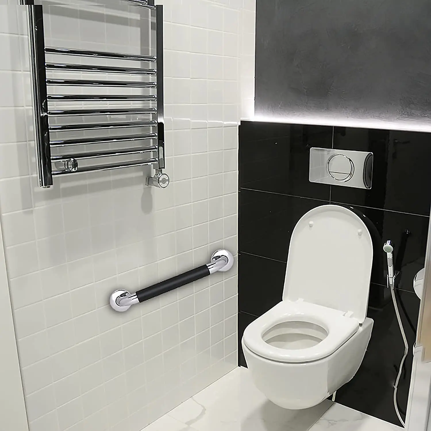 Description Picture 5 of itemBathroom Safety Armrest 304 Stainless Steel Silicone Handle Bathroom Armrest Bathtub Armrest Bathroom Grab Bars Accessories