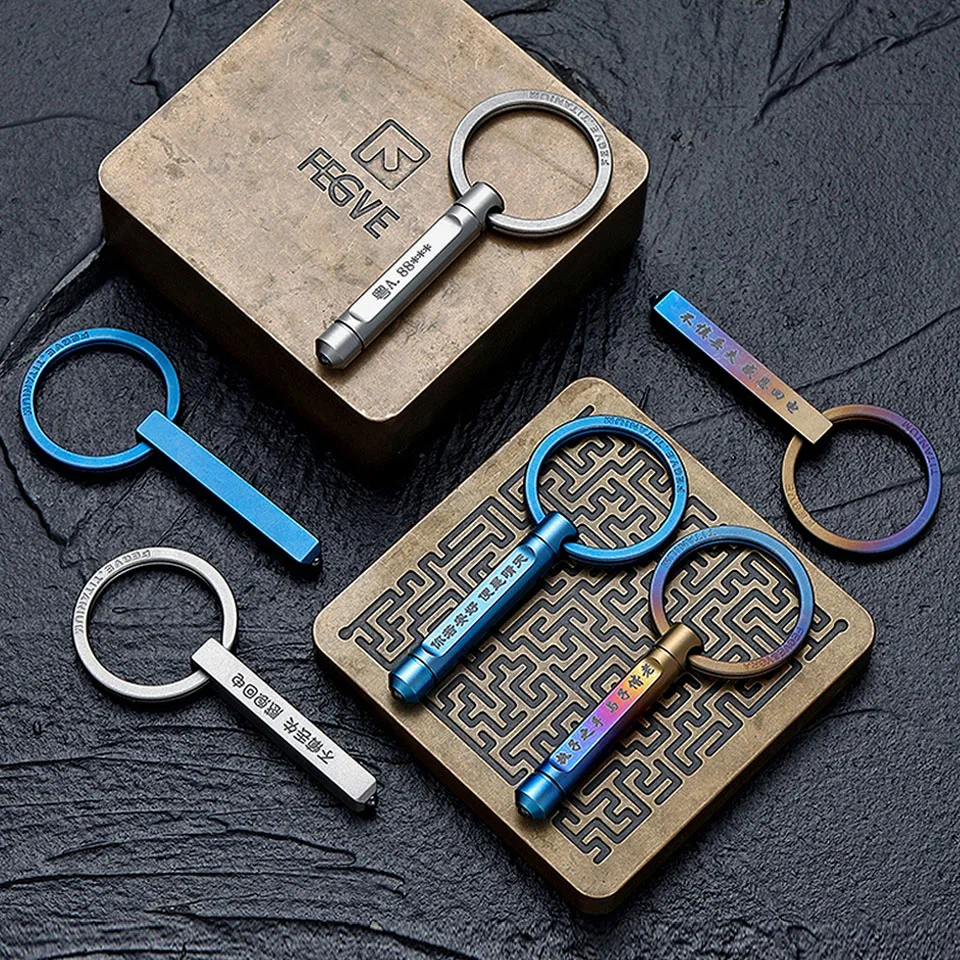 Real Titanium Custom Lettering Anti-lost Car Keychians Break Glass Key Rings Holder Safty for Ultra Light Antivirus Best Gifts light luxury lacquer jewelry props rings earrings necklaces jewelry display racks window counter display racks wholesale