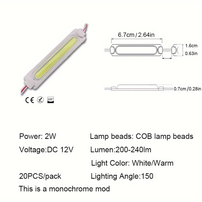 รูปสินค้า โมดูล LED ฉีดแสง COB สีขาว กันน้ำ 2.4W