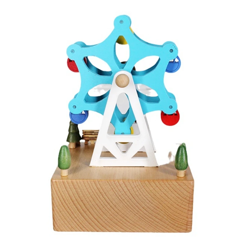 

Wooden Colorful Wooden Wheel Music Box - A Personalized Gift For Your Daughter, Granddaughter - Perfect For Birthdays Durable