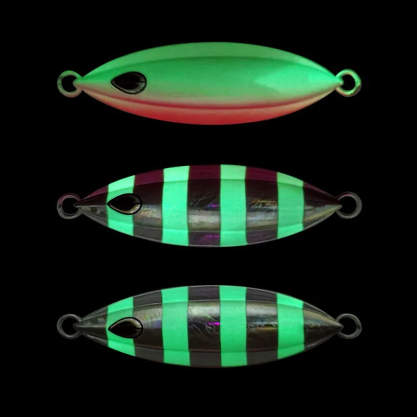 1 stücke Hohe qualität Metall Nacht Glow Langsam Jig Angeln Locken 40g 60g-200g Waschbecken schnell Tiefsee Boot Angeln Marlin Makrele Köder – Detail 5