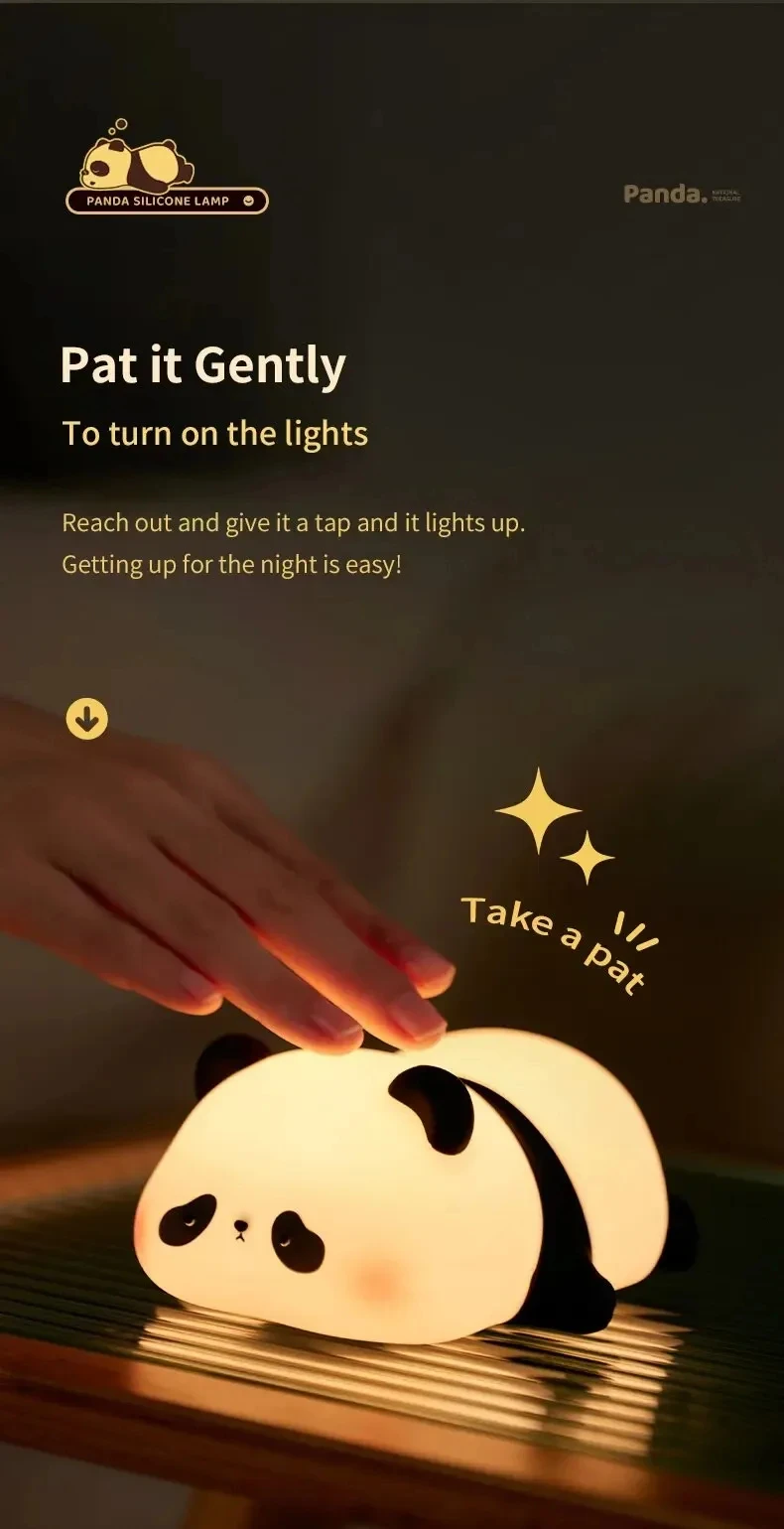 Description Picture 5 of itemPangda Gift Silicone Pat Lamp LED Bedside Lamp Christmas Pat Silicone Night Light Charging Companion Sleep Lamp Outdoor Camping