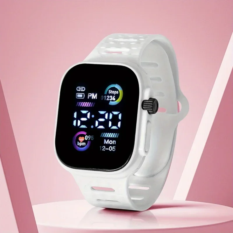 LED Touch Screen Children's Watch Leisure Outdoor Sports Square Electronic Watch Suitable For Daily Life Holiday Gifts