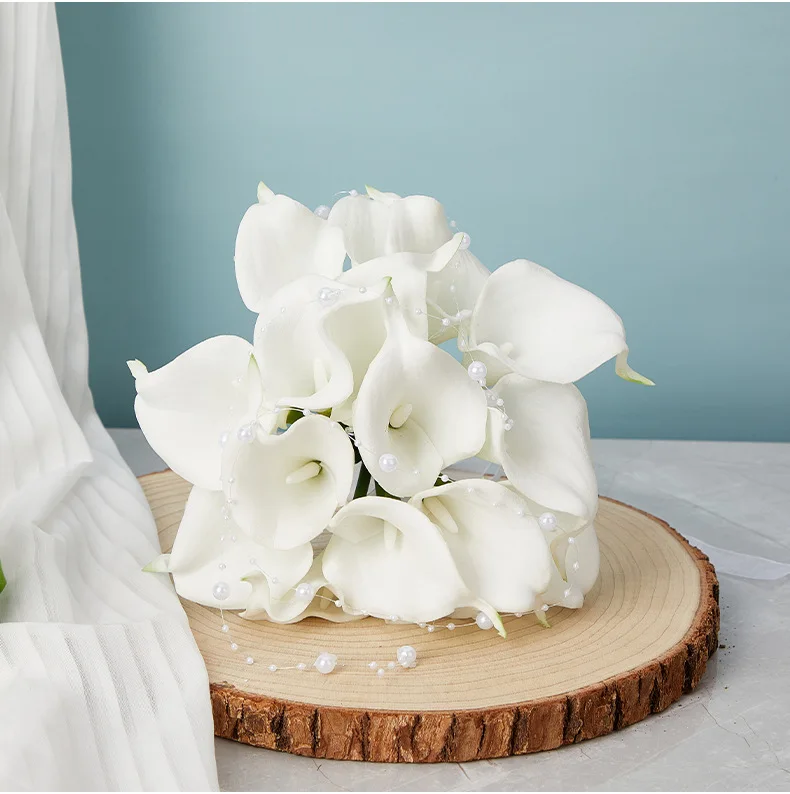 Calla Lilies bride holding flower white Pearls bouquet wedding holding flower wedding bouquets bridal