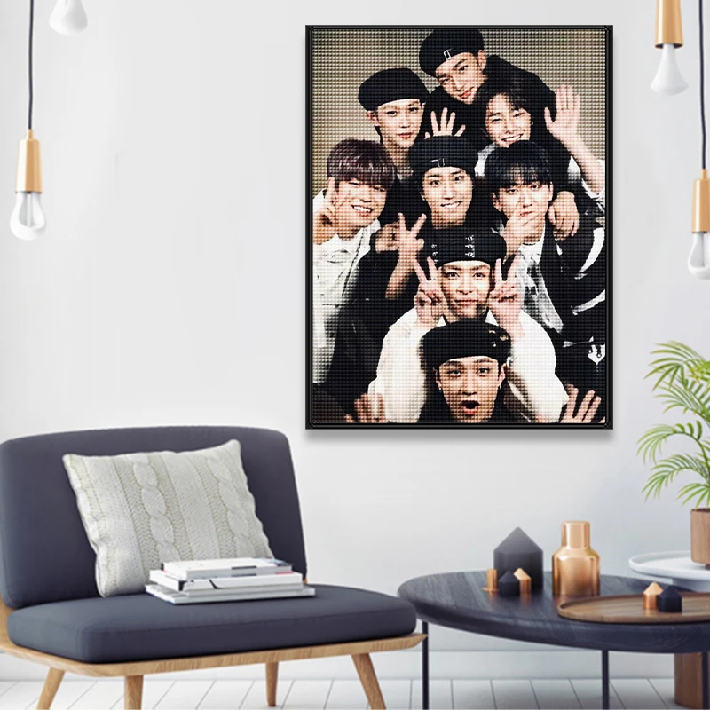 Diamond Painting Kpop Stray Kids Picture of Rhinestones Full