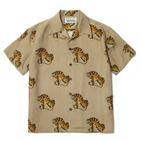 High Quality WACKO MARIA Print Tiger Totem Shirt Summer Casual Short Sleeve Shirt Mens Womens Hawaii Shirt Tops 1