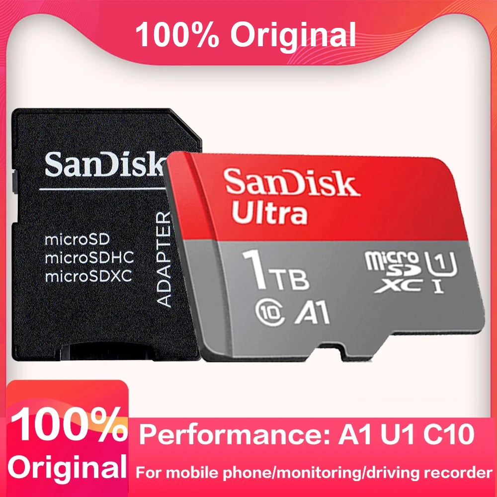 SanDisk-Carte Micro SD, 32 Go/64 Go/100% Go/128 Go/256 Go/512 Go/1