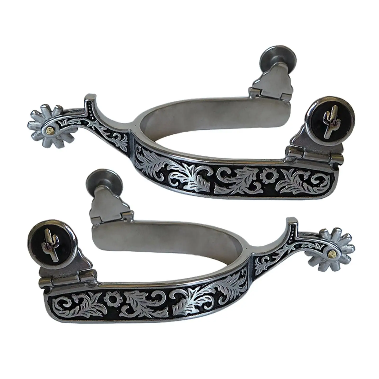2x Horse Spurs Anti Rust Western Style Spur for Competition Equipments Brown 4