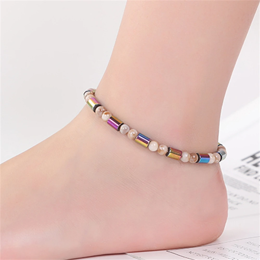 Weight Loss Magnet Anklets For Women Men Colorful Stone Magnetic