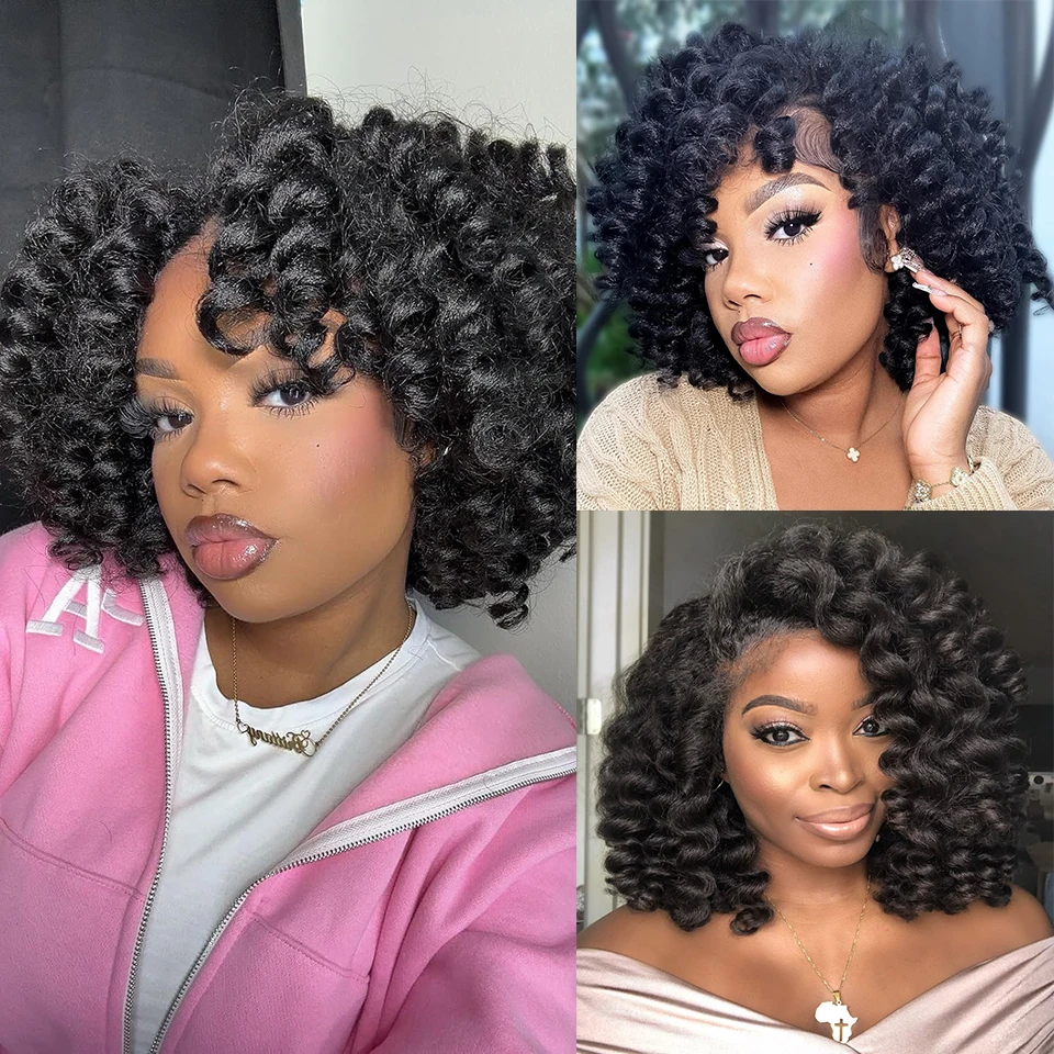 Wand Curls Crochet Bulk Hair Jamaican Bounce Curls Crochet Human Hair Jamaican Twist Braiding Hair Extensions Natural Black 5