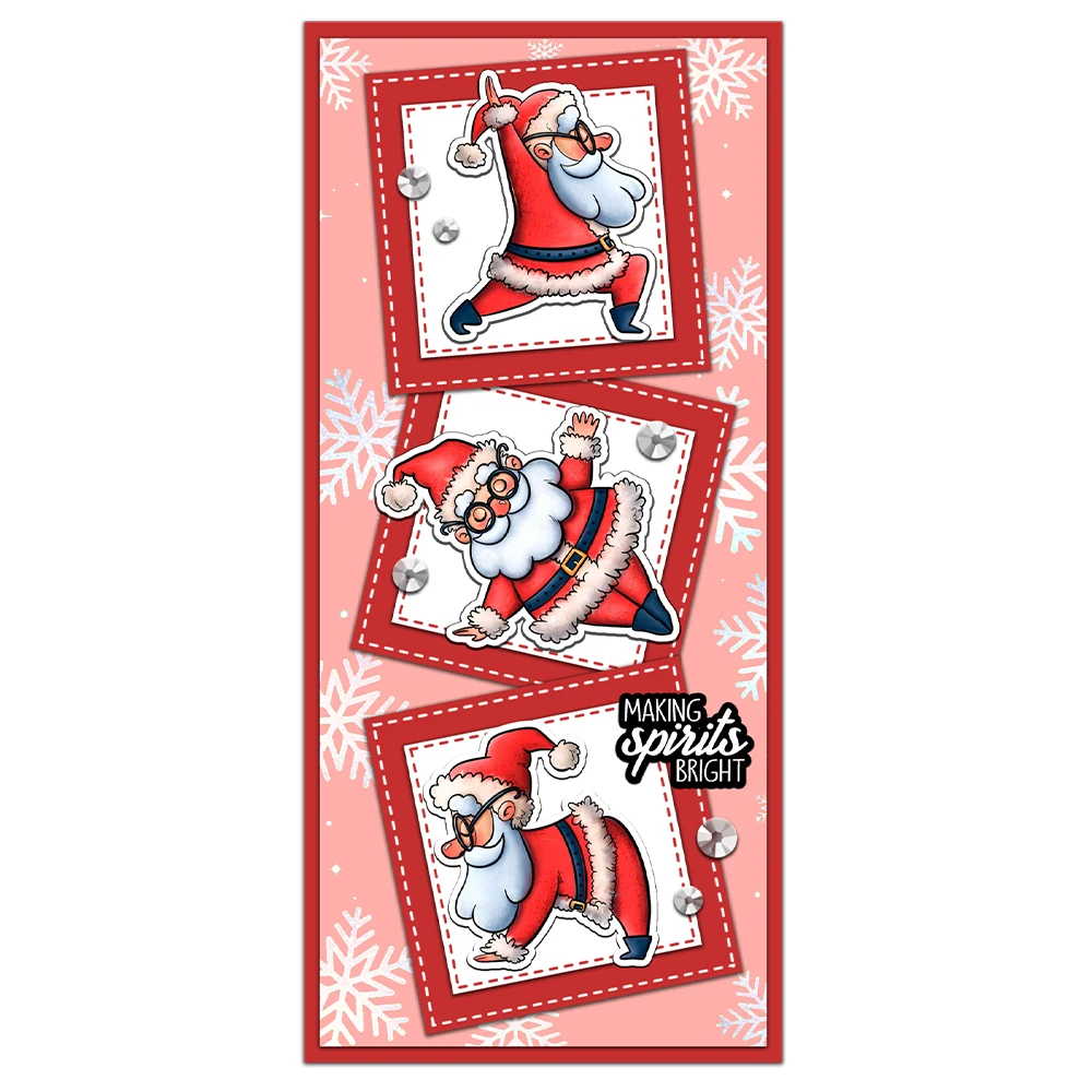 Mangocraft Funny Fatty Yoga Santa Claus Clear Stamps Silicone Stamp for Christmas DIY Scrapbooking