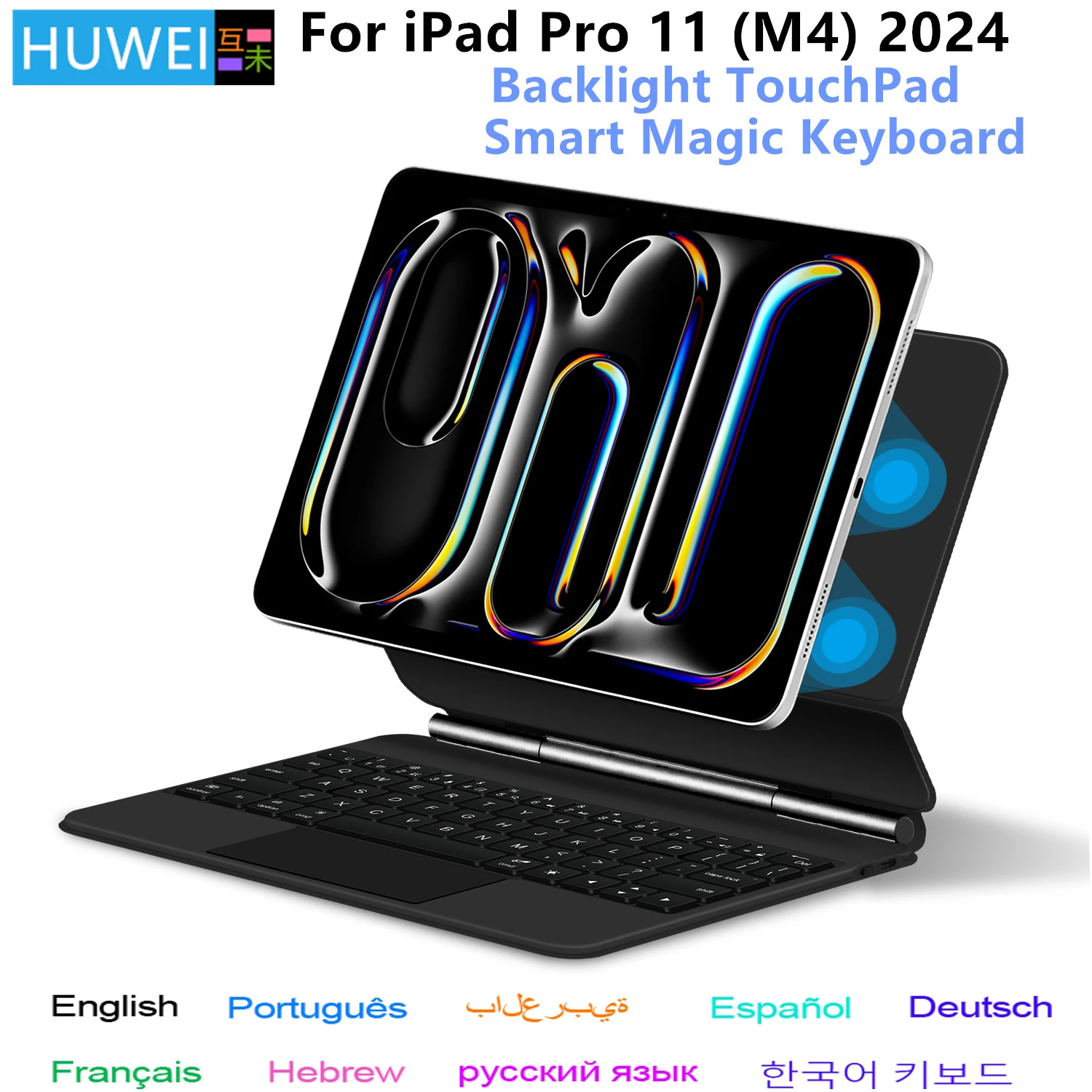 Magic Keyboard for iPad Pro 11 inch Smart Case Portuguese Spanish Hebrew Arabic Russia keyboard cover