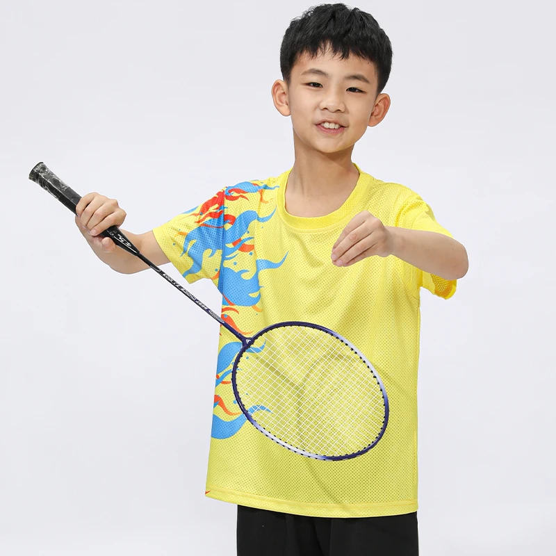 Men's Badminton Short Sleeve Quick Drying Women's Running Training Clothes Breathable T-shirt Boys' Badminton Tennis Wear GJ253