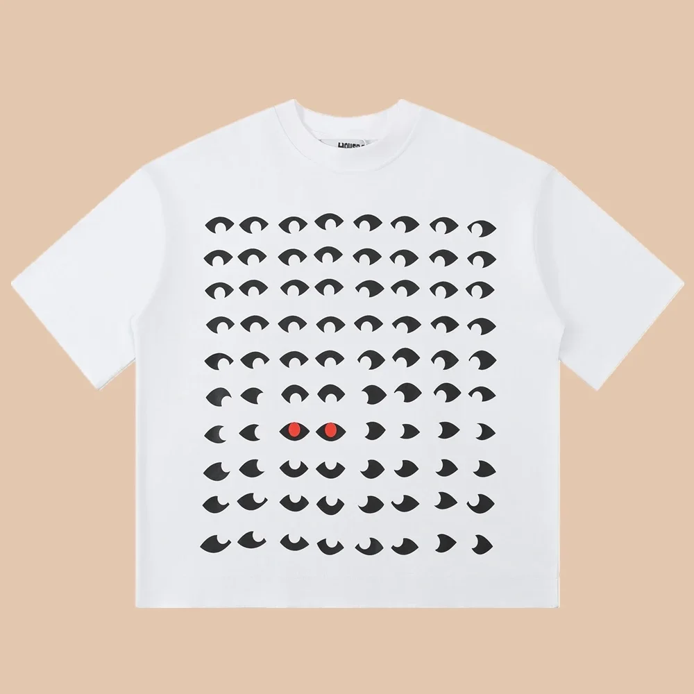 

GYM HOUSE OF ERRORS Streetwear Fashion Hip Hop Printed Graphics Vintage Clothing Loose Oversized Tee Tops T Shirt For Men