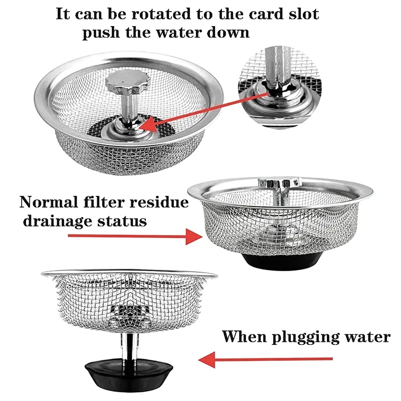 Stainless Steel Kitchen Sink Filter Mesh Sink Sewer Strainers Bathroom Floor Drains Catcher Waste Drain Hole Filter