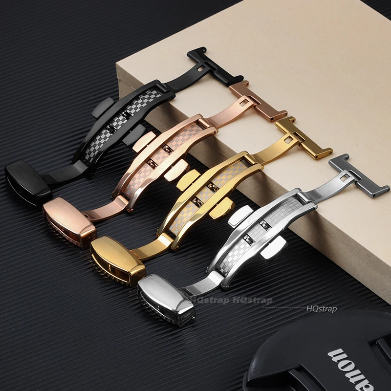 Polished Stainless Steel Butterfly Buckle Watch Clasp Accessory
