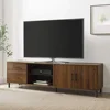 Walker Edison Uptown Modern 2 Drawer Low Profile Stand for TVs up to 80 Inches, 70 Inch, Dark Walnut 1