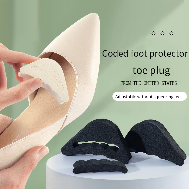 1 Pair Forefoot Insert Pad for Women High Heels Toe Plug Half Sponge Shoes Cushion Feet Filler Insoles Anti-Pain Adjust Pads