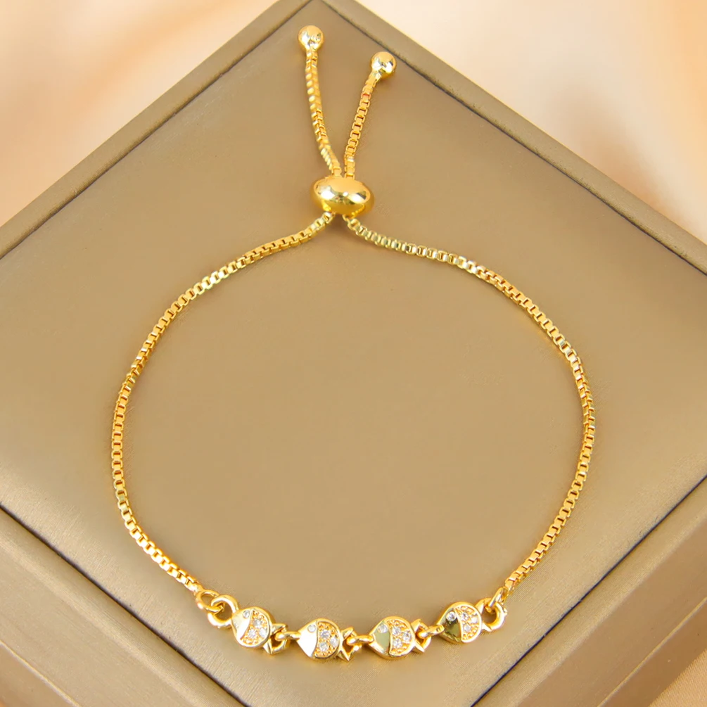 Exquisites Armband mit italienischem Zirkonia, 21 Karat vergoldet, brasilianischer Kordelzug, modische handgefertigte Ketten, arabischer Damen-Tagesschmuck – Detail 4
