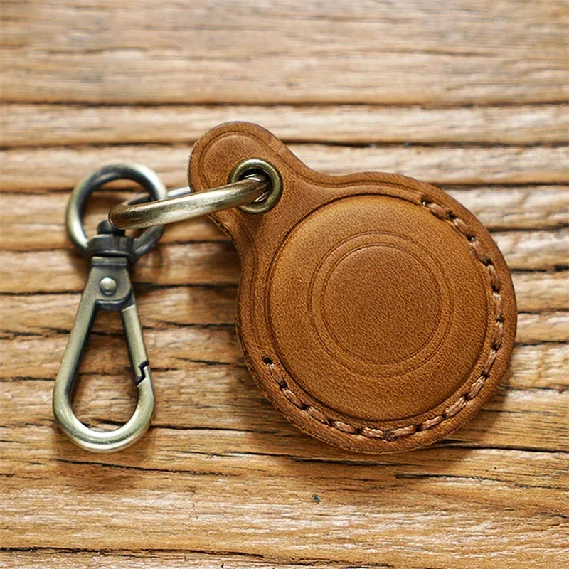 2023 New Retro Leather KeyRing for Apple Airtag Locator
