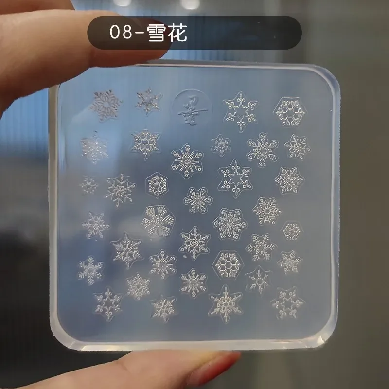 1pc Relief Snowflake Sweater 3D Acrylic Mold  Silicone  Nail Art Decorations  Nails DIY Wing Nail Art Templates Rose Nails  Mold 4