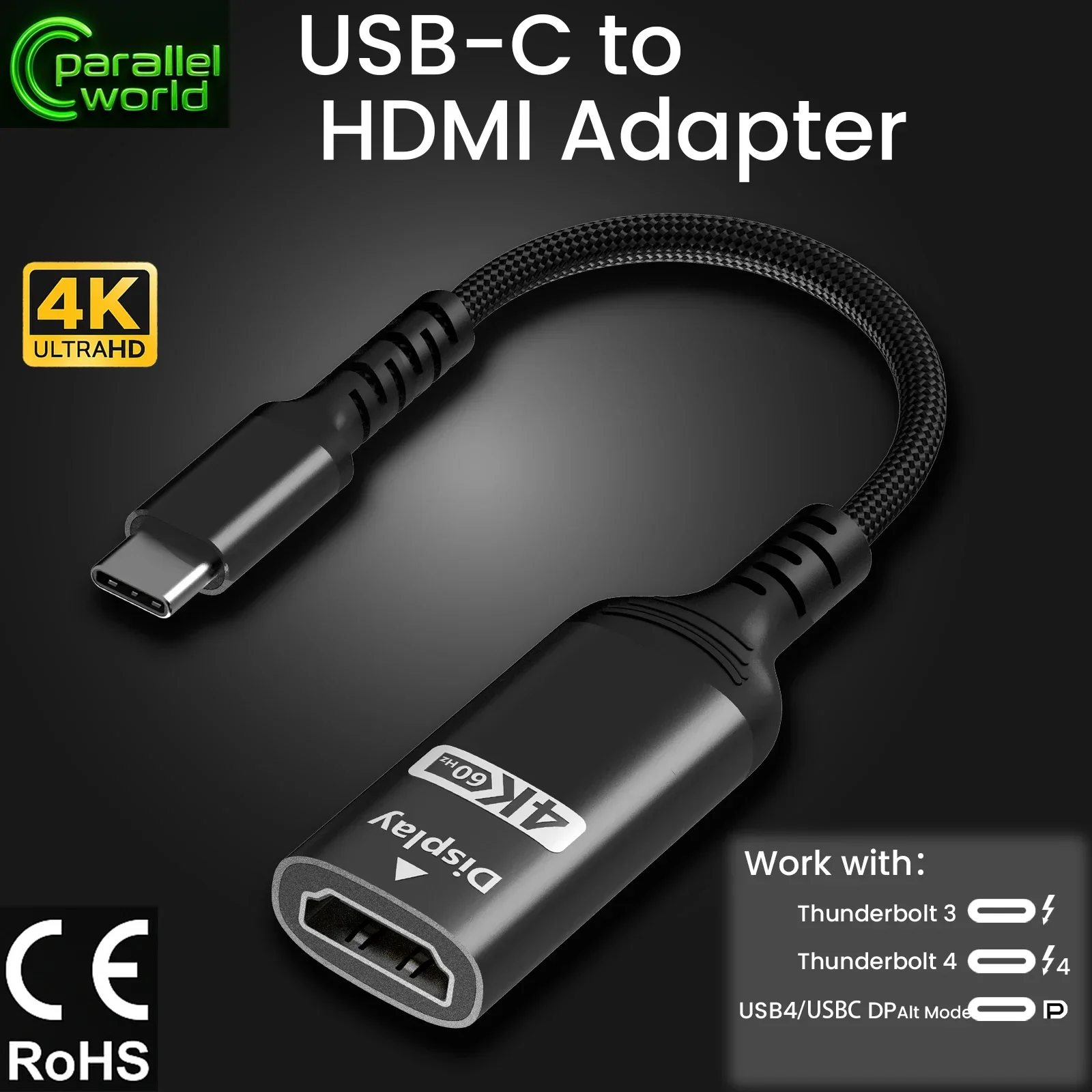 4K Ultra HD USB-C to HDMI Adapter with 60Hz Display Output