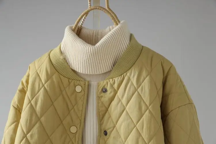 Taste Taschen Solide Langarm Parkas Elegante Mode Harajuku Weibliche Kleidung Lose Beiläufige Schweiß Alle Spiel Stepp Oberbekleidung – Detail 10