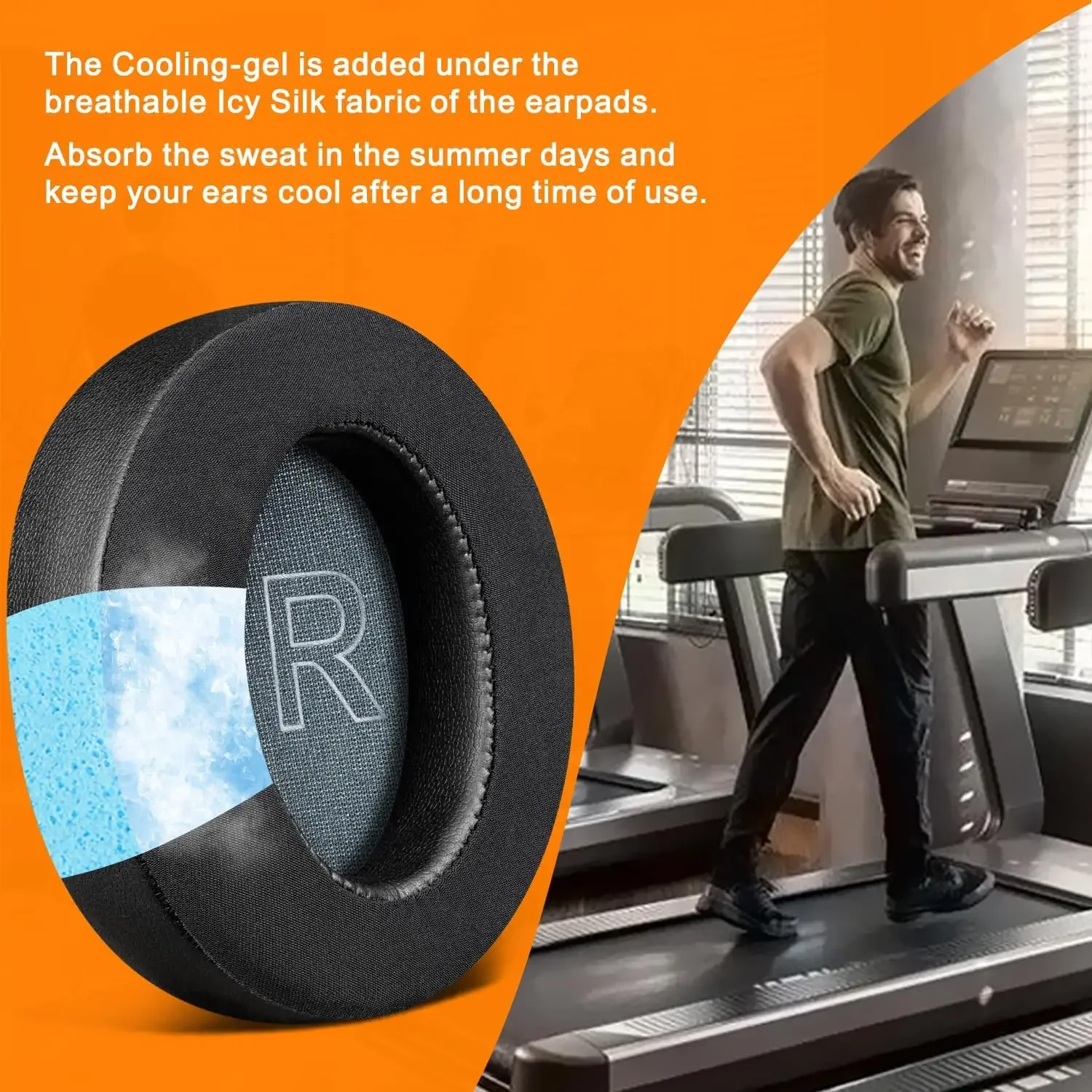 Anker Soundcore Life Q30/Q35 메모리 폼 커버 이어패드 헤드폰용 냉각 젤 교체용 이어패드