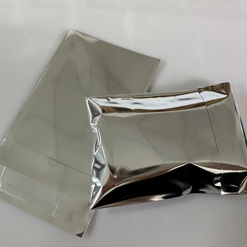 100pcs Silver Color Self-Adhesive Aluminum Foil Self-Sealing Bags Small Card Badges Jewelry Packaging Pouches Blind Bag Supplier