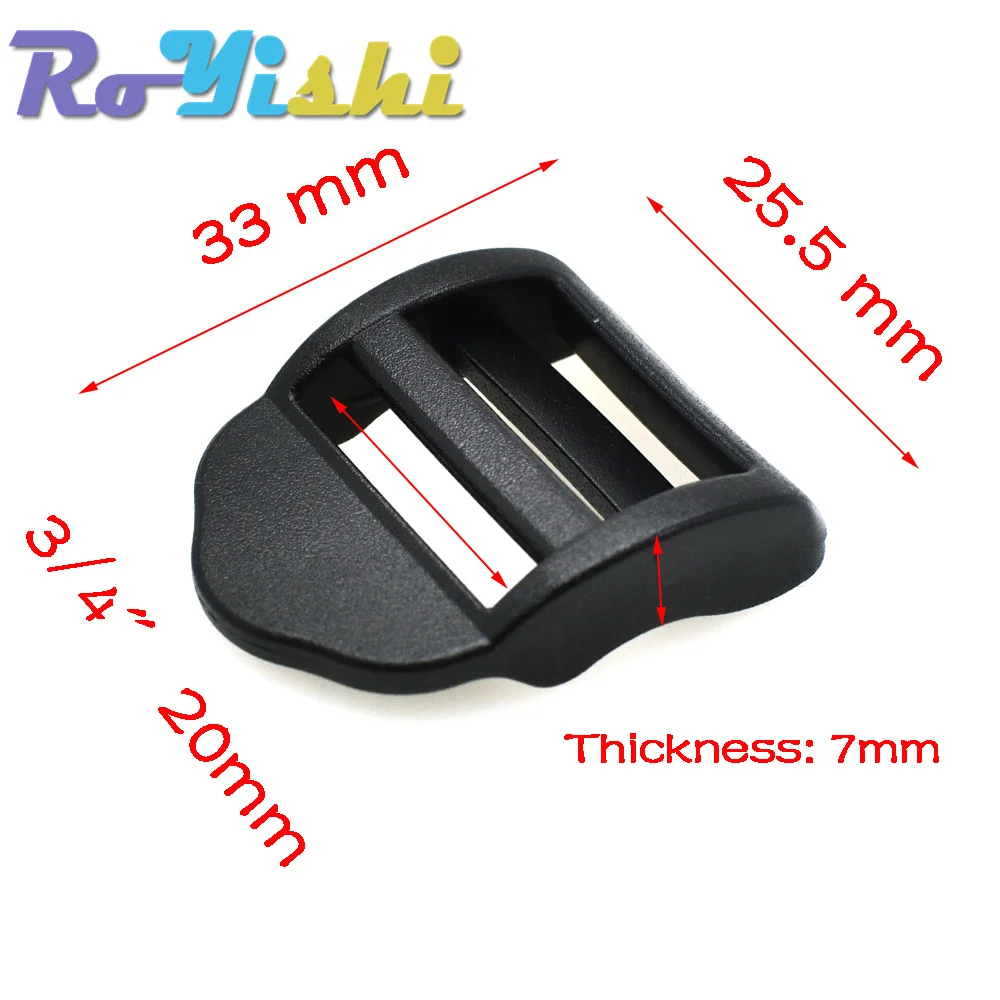 20mm 25mm 32mm 38mm Kunststoff Schwarz Leiter Feststellschieber Release Schnallen für Rucksackgurte Gurtband – Detail 2