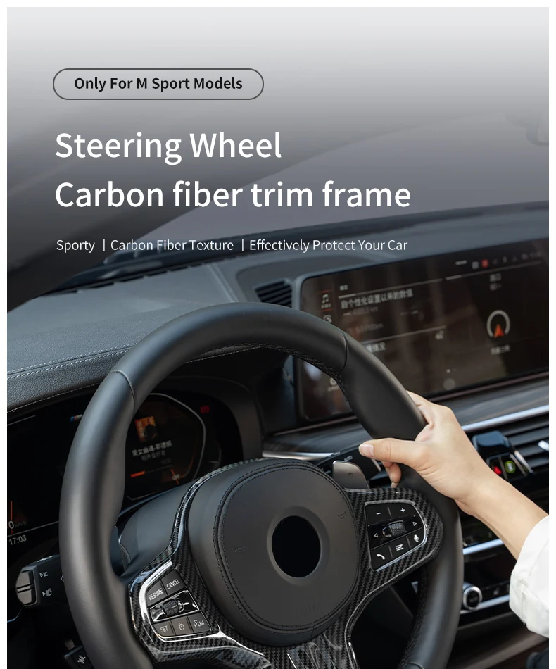 Auto Styling Lenkrad verkleidung Abdeckung Aufkleber Dekoration Zubehör für BMW G30 G38 G20 G28 G26 G32 6GT G01 G02 G05 G06 x3x4 x5x6 – Detail 1