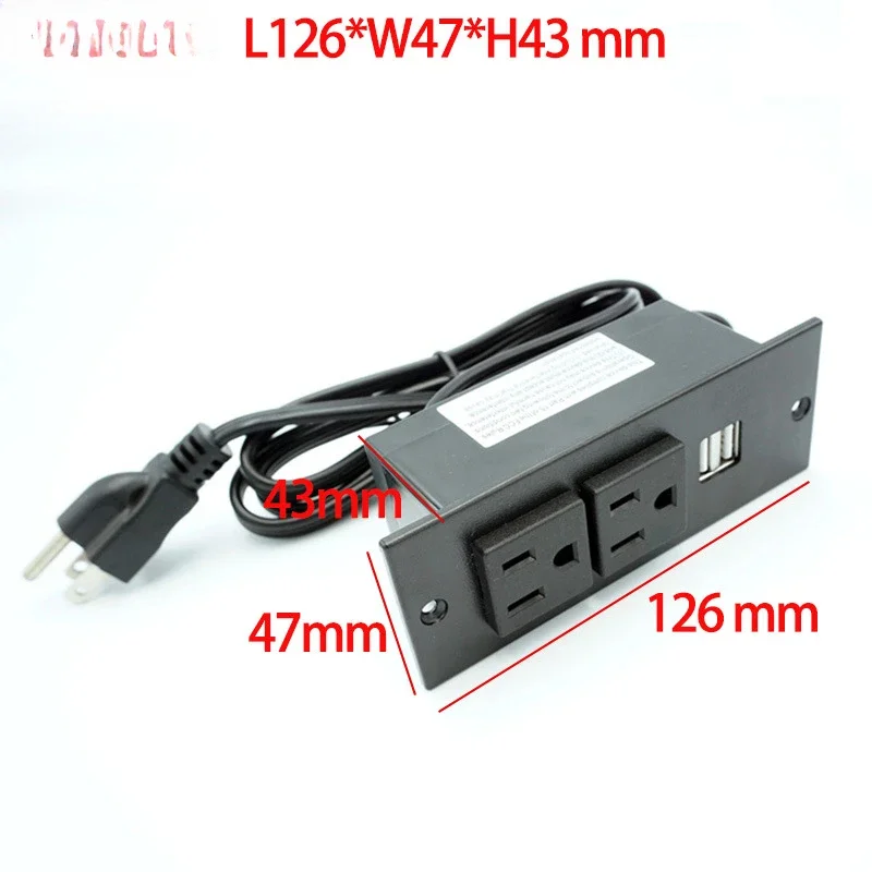 미국 테이블 히든 임베디드 소켓, USB 타입 C, 15A, 1850W, PD 20W, 5V, 2.4A, 일본 ABS 가구, 데스크탑 익스텐션 케이블 소켓