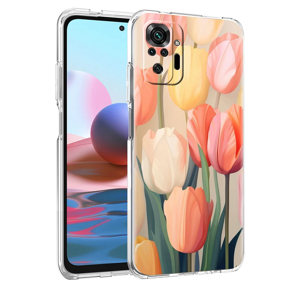 Tulip Transparent Phone Case for Redmi 13C 12C 10C Note 13 12 11 11T K40 Gaming Plus Pro 4G 5G Soft Cover Shell Fundas Capas Bag – Detail 4