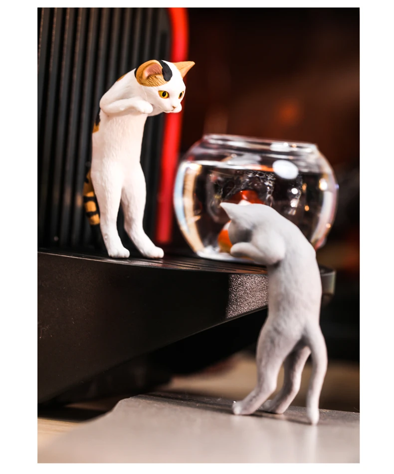 Neue Produkte auf Lager, siehe Goldfisch-Katze, Blindbox, Fische fangen, drei Blumen, Katze, schwarze Katze, trendiges Spiel mit Desktop-Ornamenten, Geschenk – Detail 8