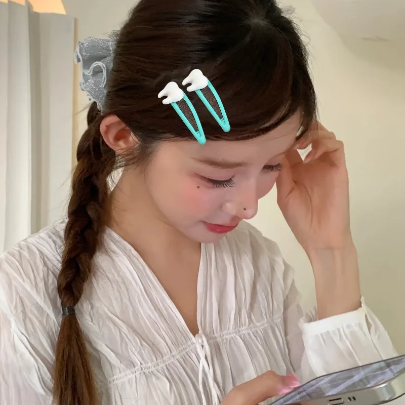 Kreative Simulation Zähne BB Clip Nette Pony Feste Dekorative Haarspange Y2K Mädchen Süße Haar Clip Kawaii Haarnadeln Haar Zubehör – Detail 8