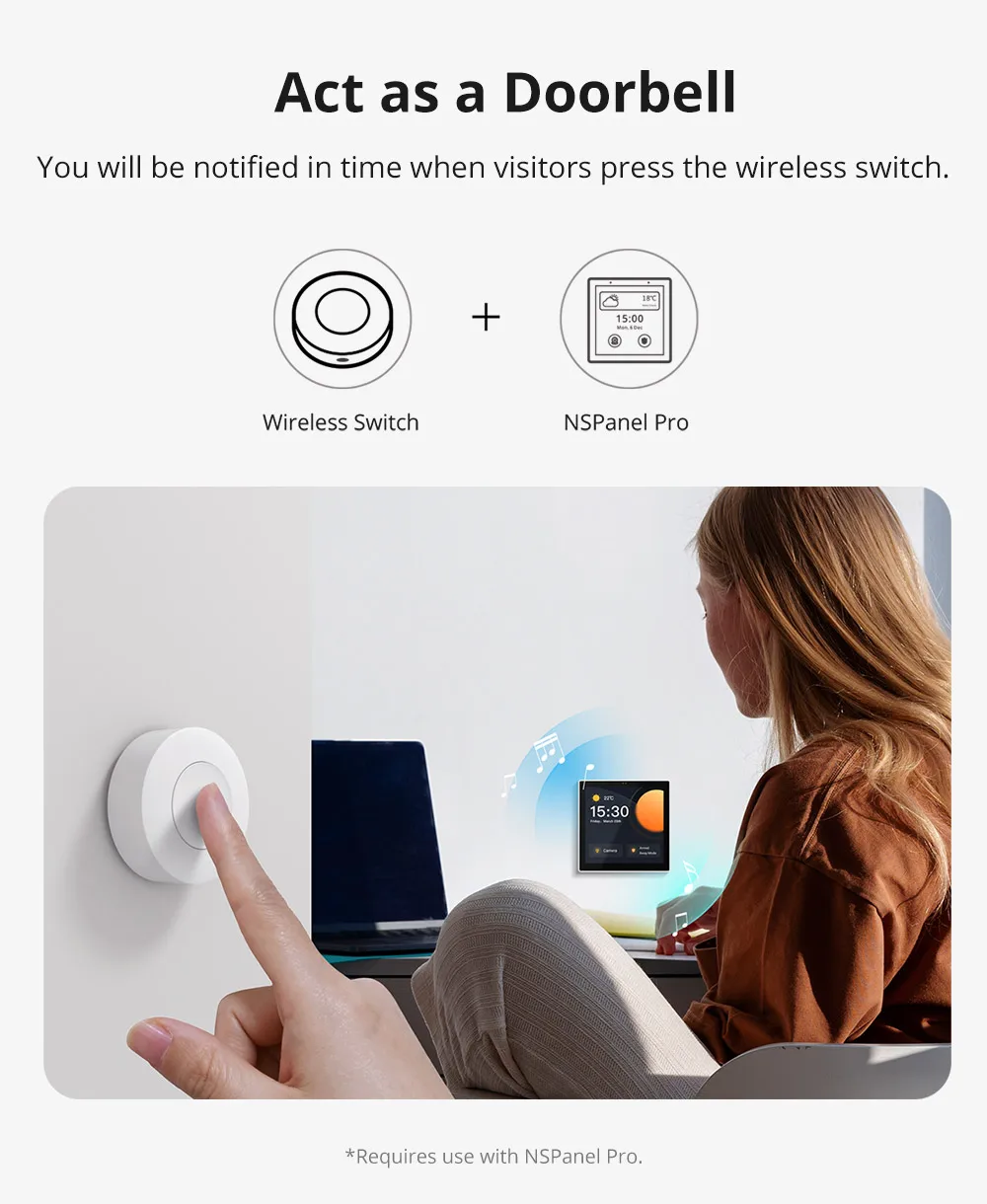 SNZB-01P Zigbee Smart Scene Switch Custom Button Ewelink App Voice Control Via A