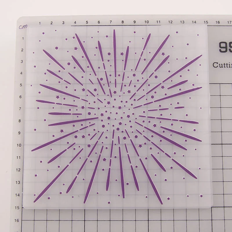 Plastic Embossing Folder Fireworks Textured Embossing Folder Card Making Scrapbooking Photo Album paper craft supplies