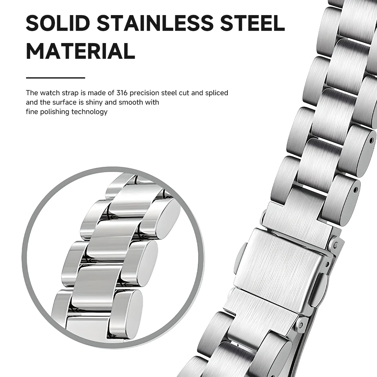Stainless Steel Quick-Release Bracelet Replacement Wristband
