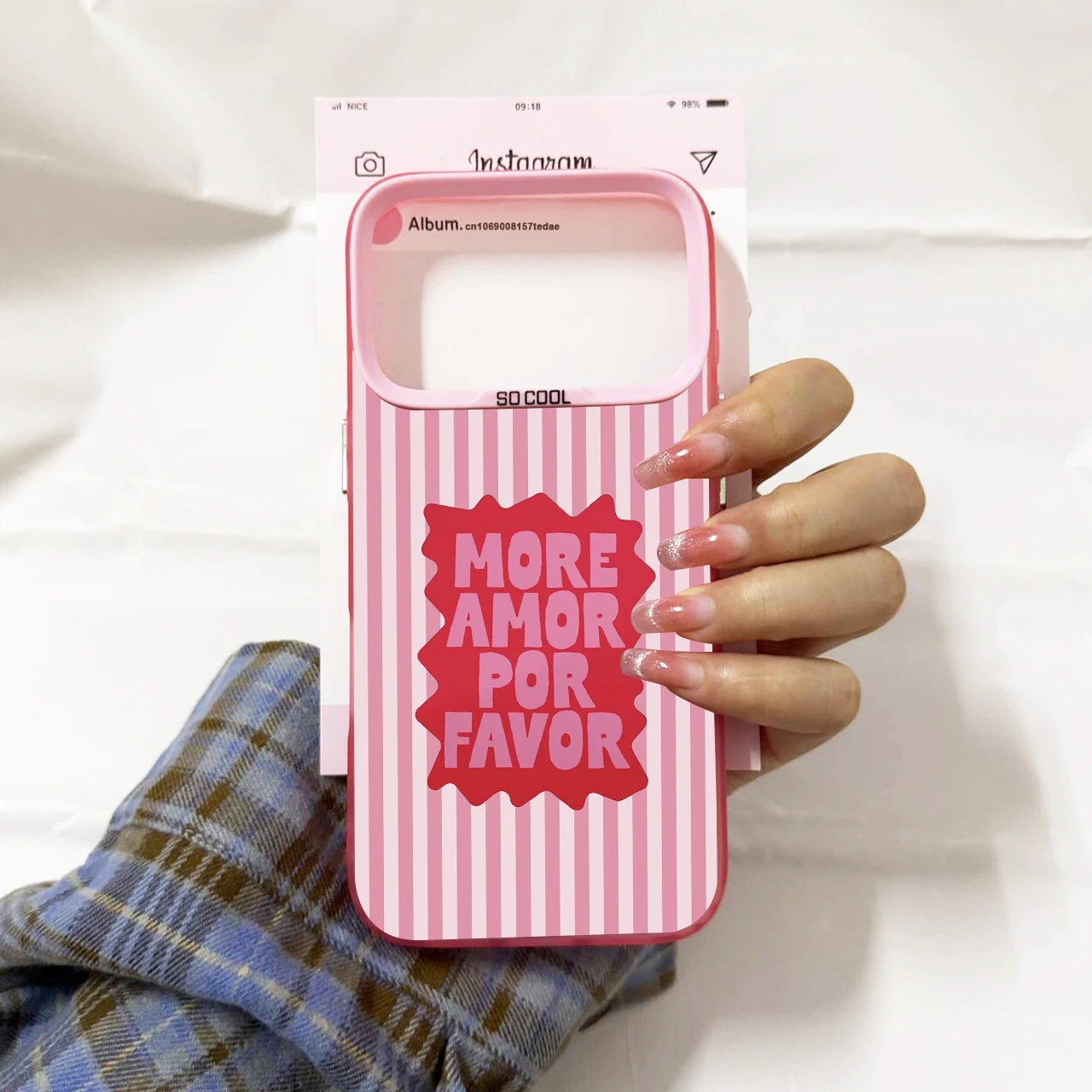 Love Heart More Amor Por Favor Striped Stylish IMD Phone Case