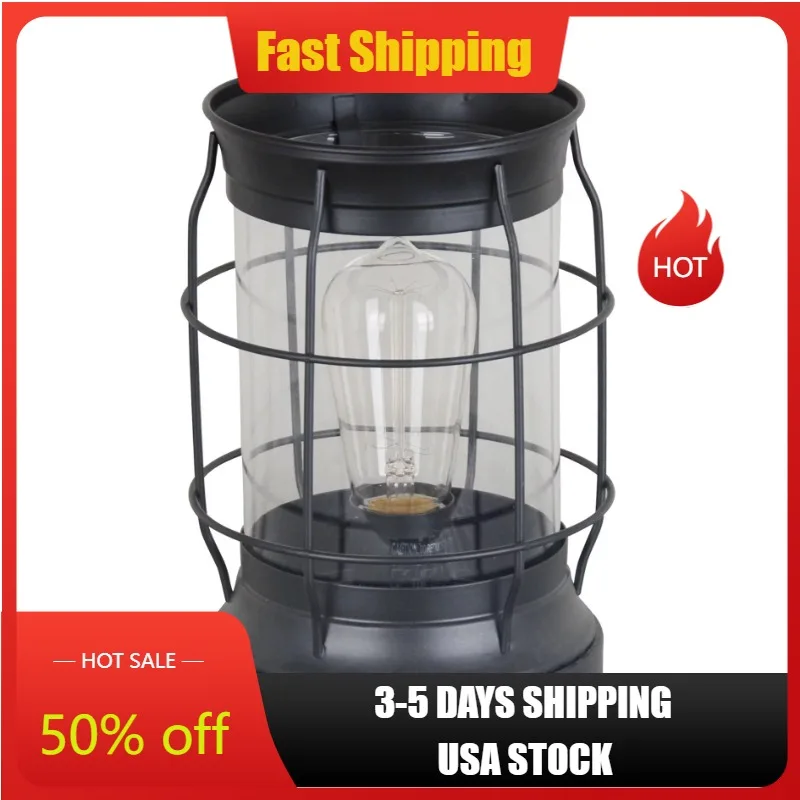

Shop All Table LampsHomes & Gardens Modern Bronze Metal & Glass Edison Lantern 9"H Lamps Table Lamps