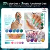 Rosalind Glitter 23Pcs/Set Gel Nail Polish Set Pink Green Summer Series Set With Hybrid Varnish Nail Supplies Cured UV Lamp 5