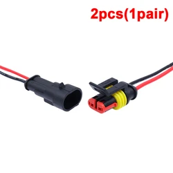 Waterproof Automotive Electrical Wire Connectors - 2 Pin Plug (2pcs(1pair))