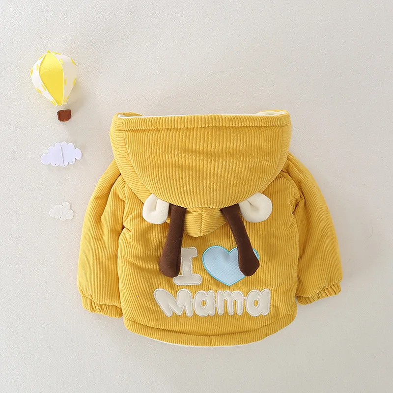 New Baby Winter Clothes Warm Fleece Kids Cotton Coat Cartoon Boy Girl Jacket Toddler Children Costume Overalls Born Snowsuit