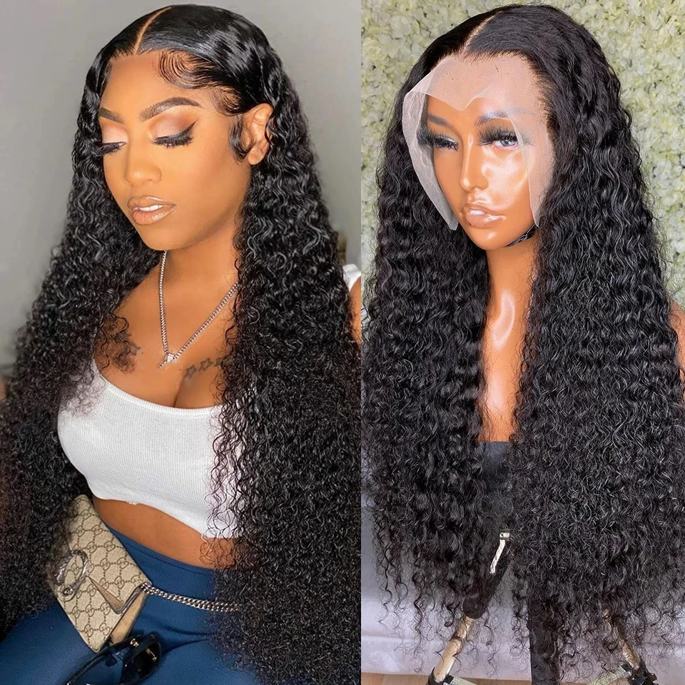 

30 Inch Deep Wave Lace Front Wigs Human Hair 180% Density 13x6 HD Lace Frontal Curly Wig Virgin Hair Glueless Wigs for Women