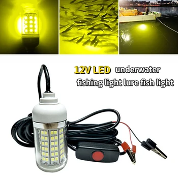 LED 낚시 조명, 100W Ip68 루어 어군 탐지기 램프, 108 LED 2835SMD, 새우 오징어 크릴 유인, 4 가지 색상 수중 조명, 12V