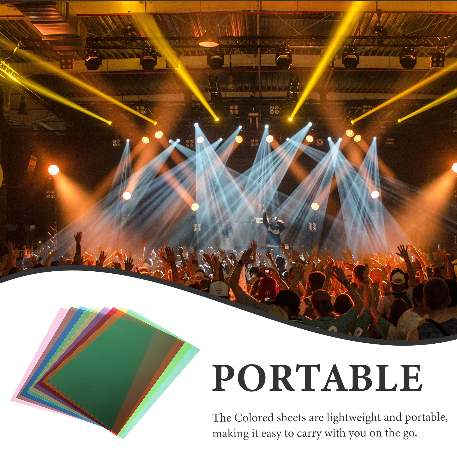 9개 색상 PVC 시트 라이트 디퓨저 반투명 필터 시트 무대 극장 조명 젤 세트 색상 아크릴 시트