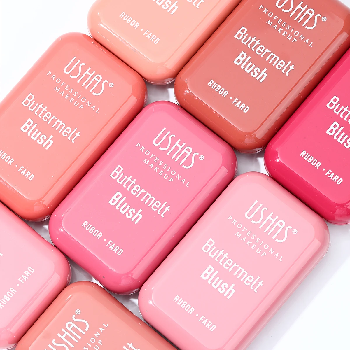 USHAS 8 Color Matte Blush Easy Coloring Embossed Blusher Palette Correct Facial Contours Blush Powder Makeup 2