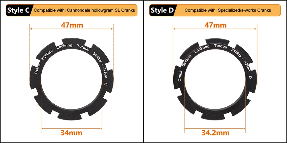HEPPE Fahrradkurbel Kettenblatt Befestigungsring Kurbel Sicherungsring Kurbelgarnitur Kettenblatt Sicherungsring für ROTOR/Cannondale/S-Work/FSA Kurbeln – Detail 3
